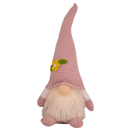 12" Lighted Spring Gnome with Flower Hat